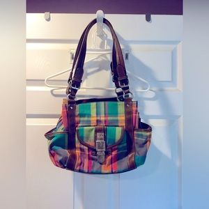 CHAPS plaid cloth shoulder bag - no tags never used